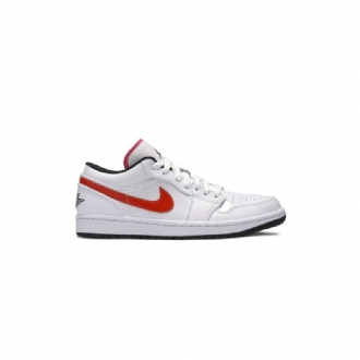 Air Jordan 1 Alacsony Fehér Piros Fekete Férfi Cipő