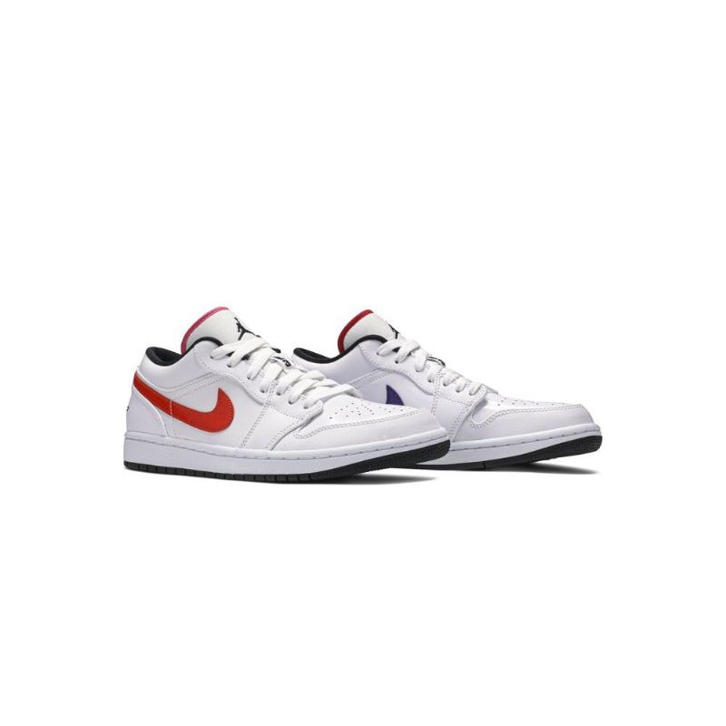 Air Jordan 1 Alacsony Fehér Piros Fekete Férfi Cipő