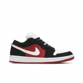 Air Jordan 1 Alacsony Fehér Piros Fekete Női Cipő