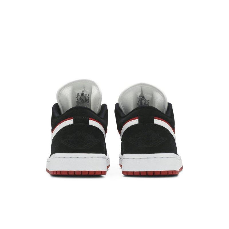 Air Jordan 1 Alacsony Fehér Piros Fekete Női Cipő