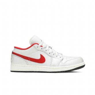Air Jordan 1 Alacsony Fehér Piros Férfi Cipő