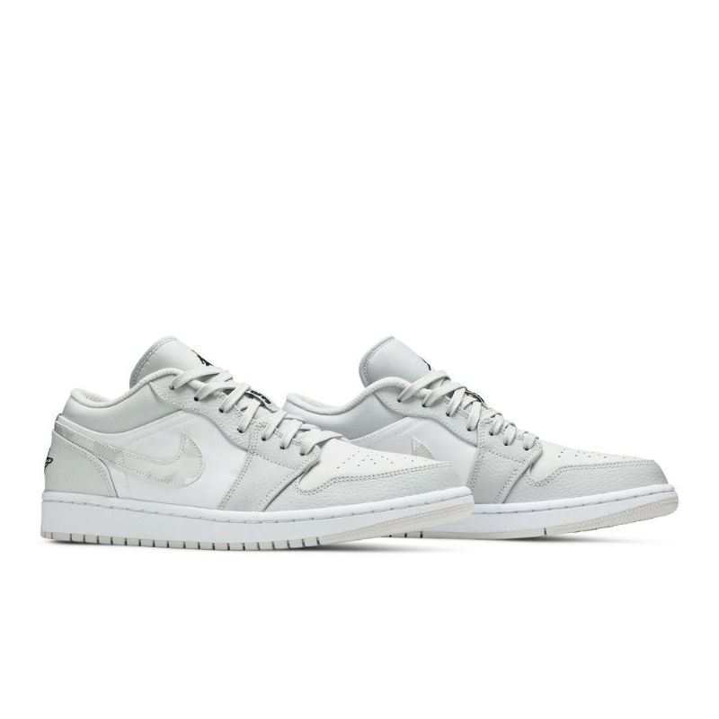 Air Jordan 1 Alacsony Fehér Szürke Férfi Cipő