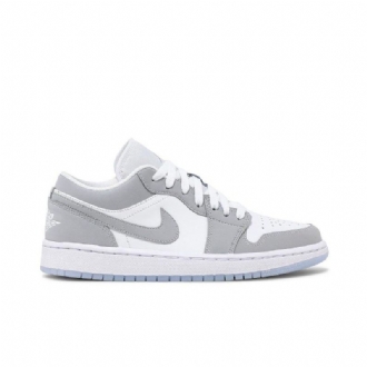 Air Jordan 1 Alacsony Fehér Szürke Női Cipő