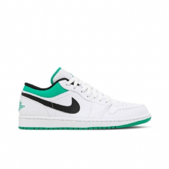 Air Jordan 1 Alacsony Fehér Zöld Fekete Férfi Cipő