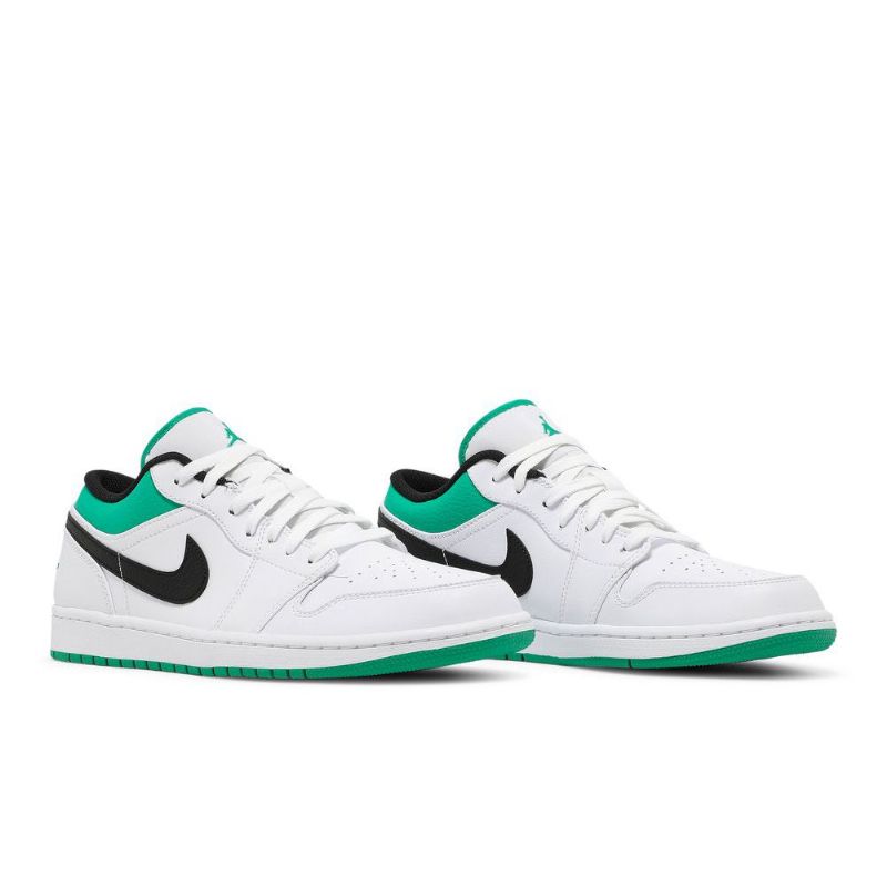 Air Jordan 1 Alacsony Fehér Zöld Fekete Férfi Cipő