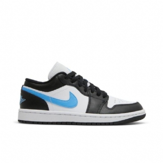 Air Jordan 1 Alacsony Fekete Fehér Kék Női Cipő