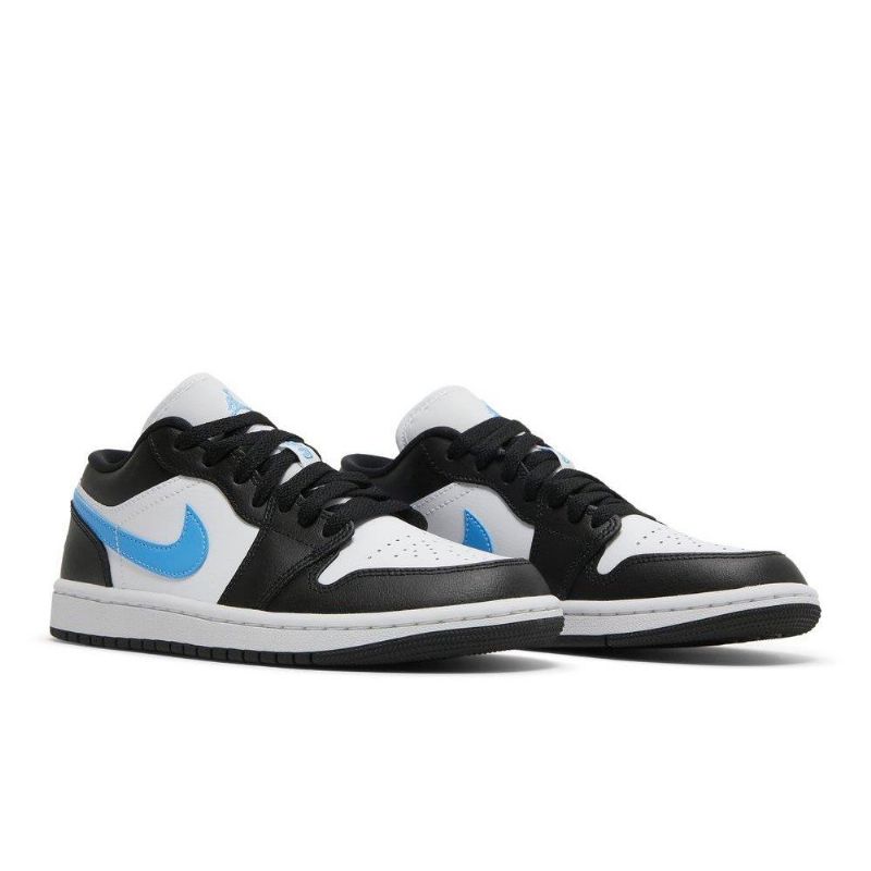 Air Jordan 1 Alacsony Fekete Fehér Kék Női Cipő