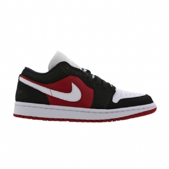 Air Jordan 1 Alacsony Fekete Fehér Piros Női Cipő