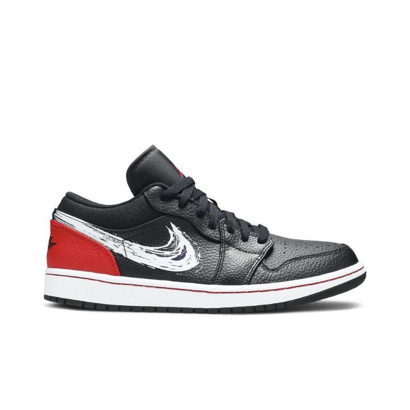 Air Jordan 1 Alacsony Fekete Piros Ezüst Fehér Férfi Cipő