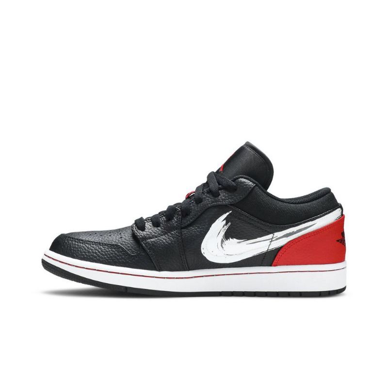 Air Jordan 1 Alacsony Fekete Piros Ezüst Fehér Férfi Cipő
