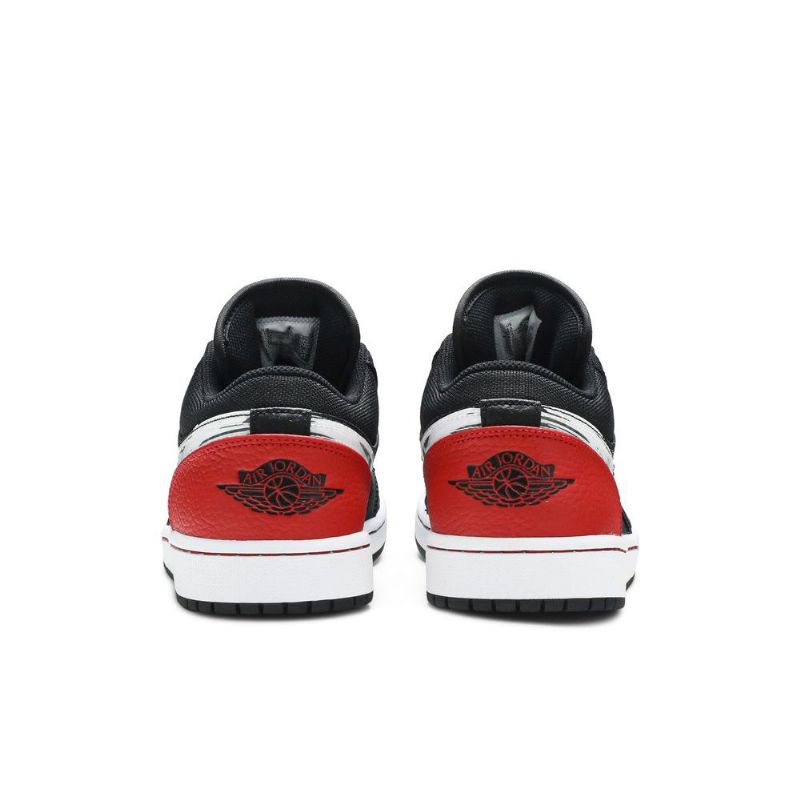 Air Jordan 1 Alacsony Fekete Piros Ezüst Fehér Férfi Cipő