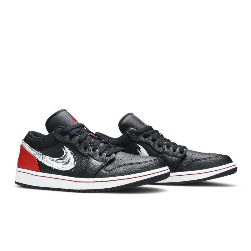 Air Jordan 1 Alacsony Fekete Piros Ezüst Fehér Férfi Cipő