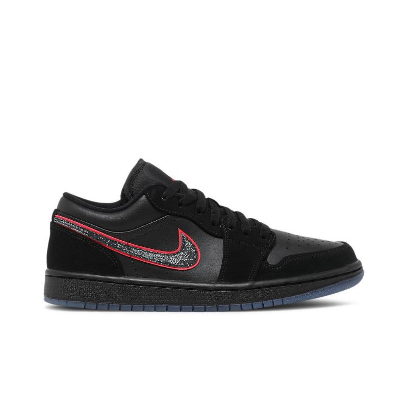 Air Jordan 1 Alacsony Fekete Piros Férfi Cipő