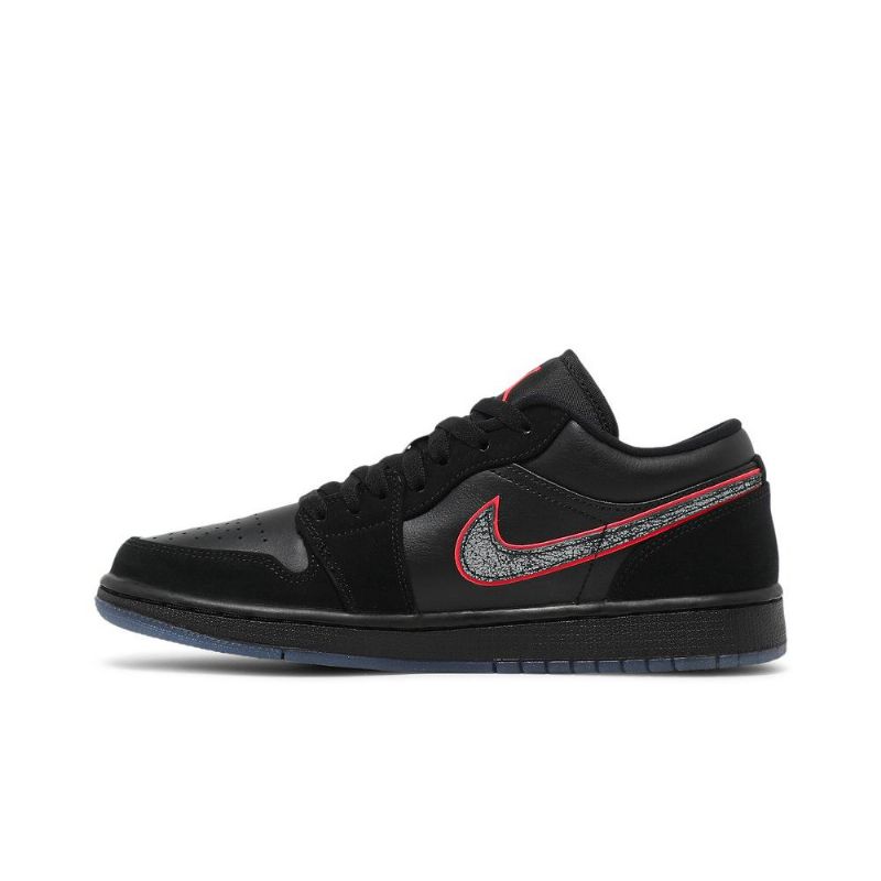 Air Jordan 1 Alacsony Fekete Piros Férfi Cipő