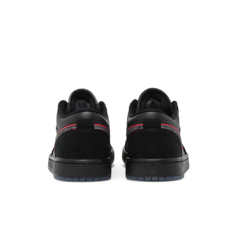 Air Jordan 1 Alacsony Fekete Piros Férfi Cipő