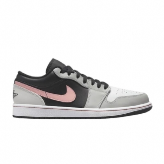 Air Jordan 1 Alacsony Fekete Szürke Fehér Rózsaszín Férfi Cipő