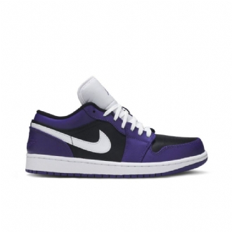 Air Jordan 1 Alacsony Lila Fekete Fehér Férfi Cipő