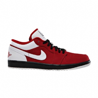 Air Jordan 1 Alacsony Piros Fehér Fekete Férfi Cipő