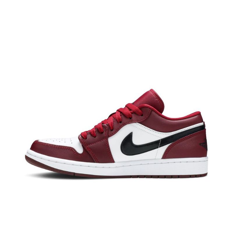 Air Jordan 1 Alacsony Piros Fehér Fekete Férfi Cipő