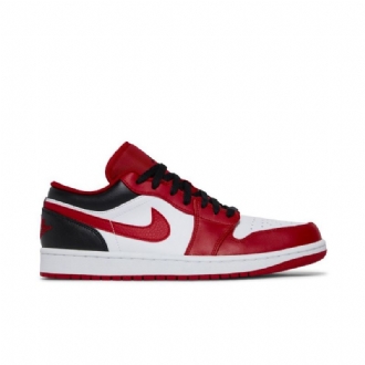 Air Jordan 1 Alacsony Piros Fehér Fekete Férfi Cipő