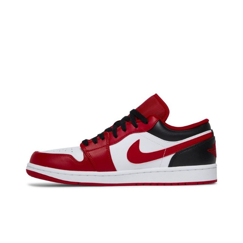 Air Jordan 1 Alacsony Piros Fehér Fekete Férfi Cipő