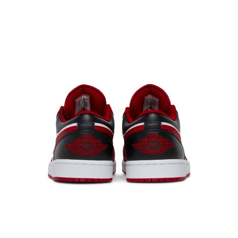Air Jordan 1 Alacsony Piros Fehér Fekete Férfi Cipő