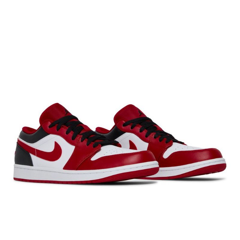 Air Jordan 1 Alacsony Piros Fehér Fekete Férfi Cipő