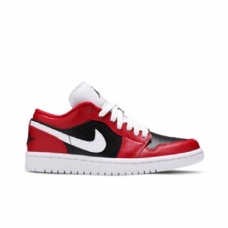 Air Jordan 1 Alacsony Piros Fehér Fekete Női Cipő