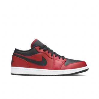 Air Jordan 1 Alacsony Piros Fekete Fehér Férfi Cipő