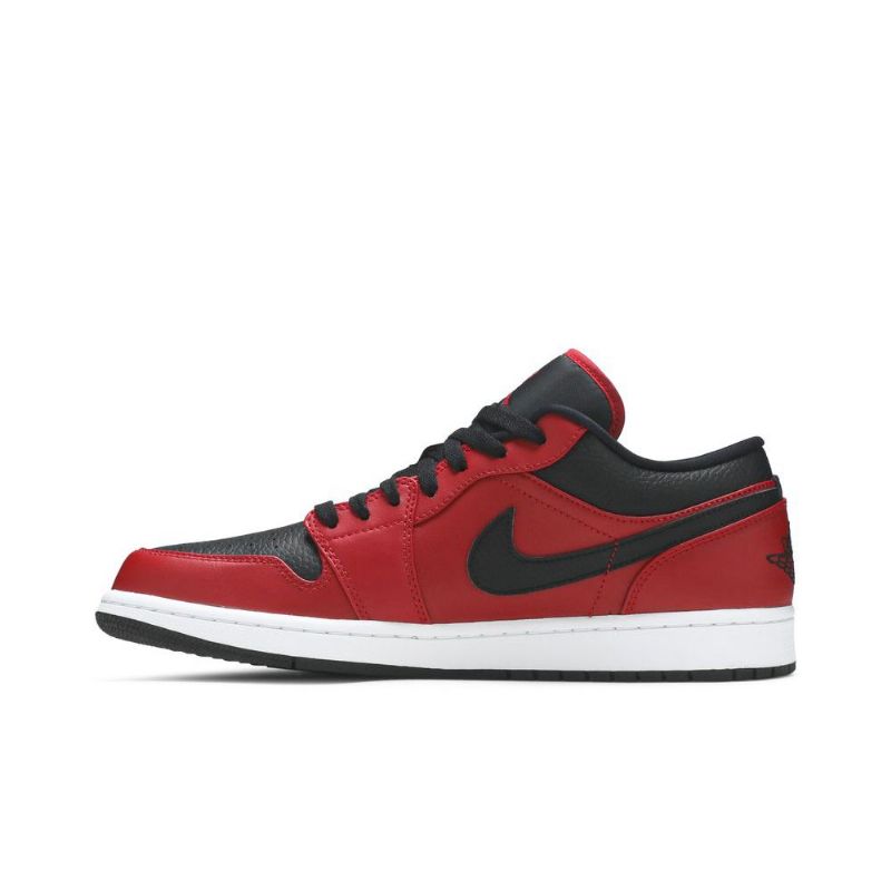 Air Jordan 1 Alacsony Piros Fekete Fehér Férfi Cipő