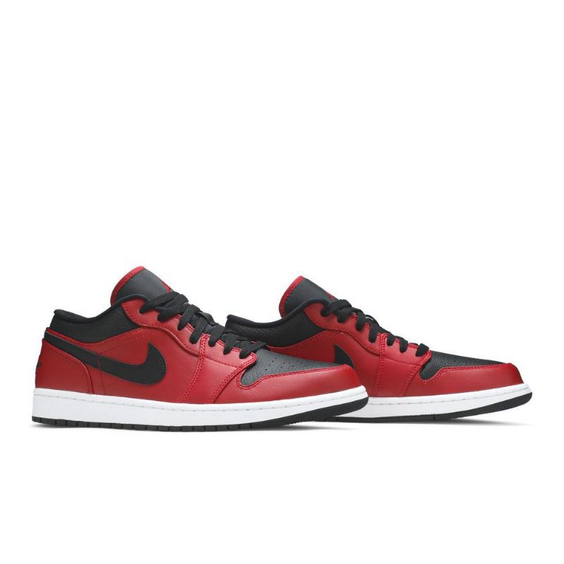 Air Jordan 1 Alacsony Piros Fekete Fehér Férfi Cipő