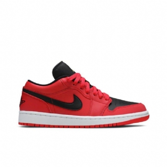Air Jordan 1 Alacsony Piros Fekete Fehér Női Cipő