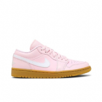 Air Jordan 1 Alacsony Rózsaszín Fehér Barna Női Cipő