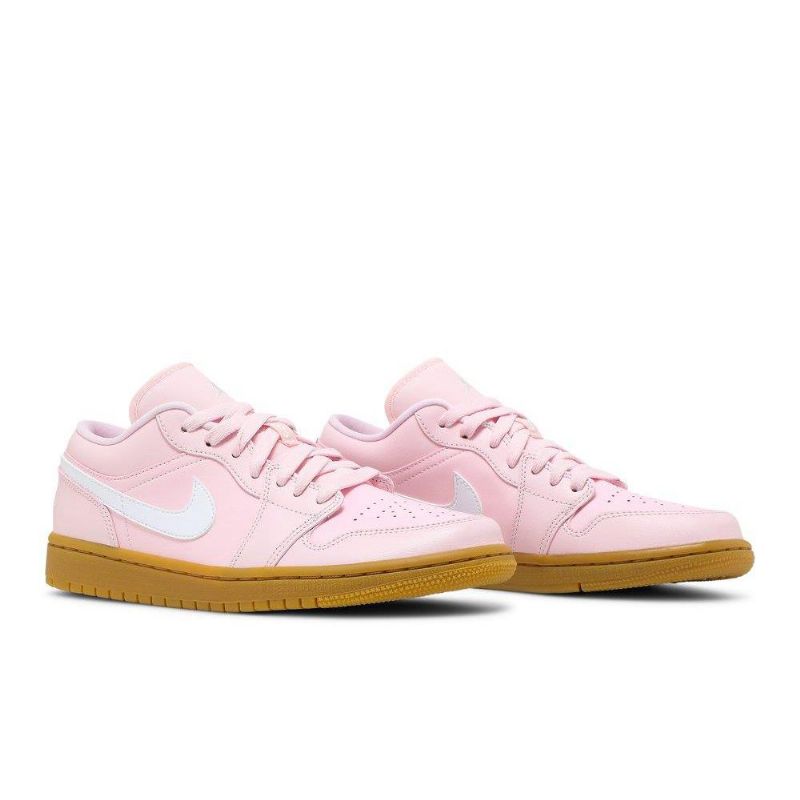 Air Jordan 1 Alacsony Rózsaszín Fehér Barna Női Cipő