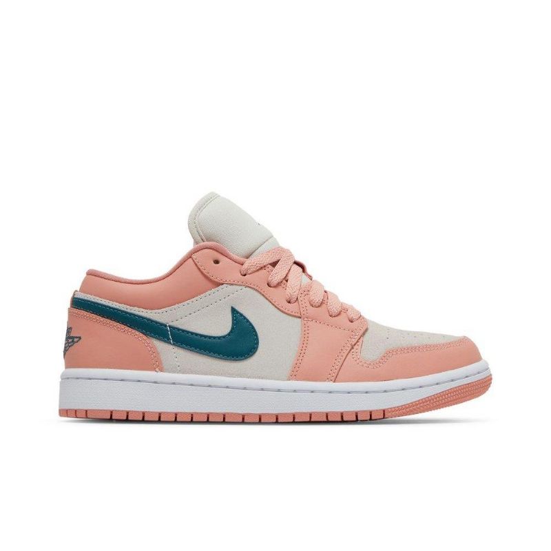 Air Jordan 1 Alacsony Rózsaszín Szürke Zöld Női Cipő