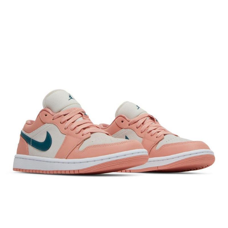 Air Jordan 1 Alacsony Rózsaszín Szürke Zöld Női Cipő