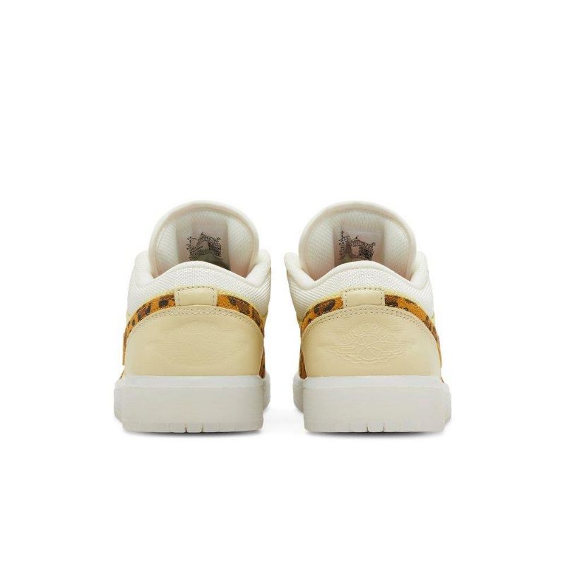 Air Jordan 1 Alacsony Sárga Fehér Leopárd Női Cipő