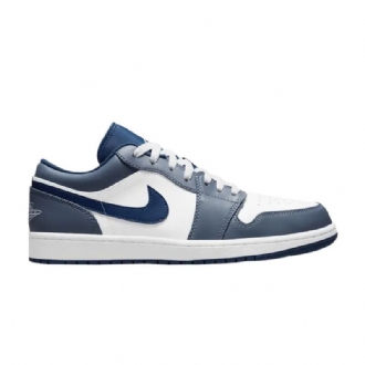 Air Jordan 1 Alacsony Sötétkék Fehér Kék Férfi Cipő