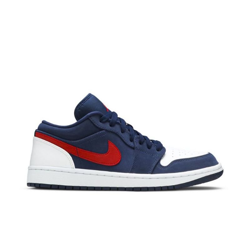 Air Jordan 1 Alacsony Sötétkék Fehér Piros Férfi Cipő