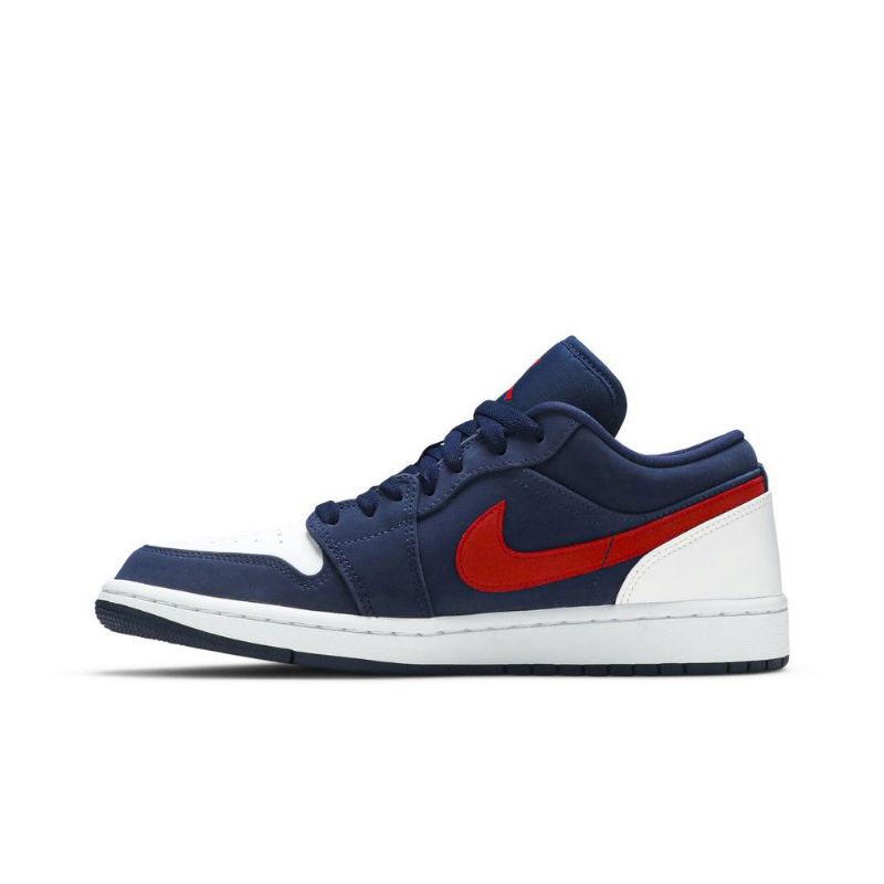 Air Jordan 1 Alacsony Sötétkék Fehér Piros Férfi Cipő