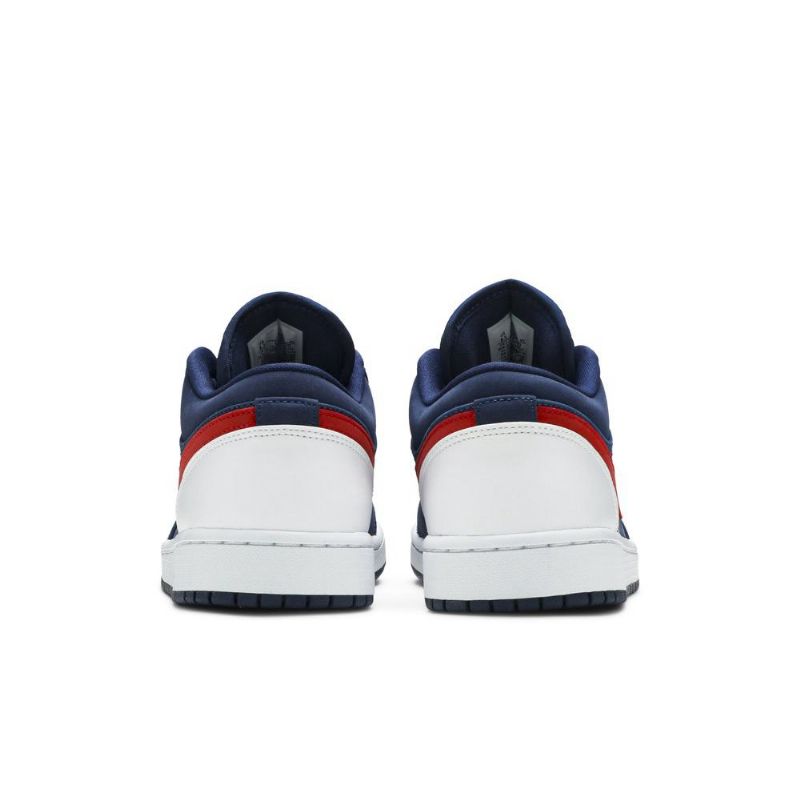 Air Jordan 1 Alacsony Sötétkék Fehér Piros Férfi Cipő