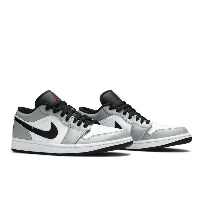 Air Jordan 1 Alacsony Szürke Fehér Fekete Piros Férfi Cipő