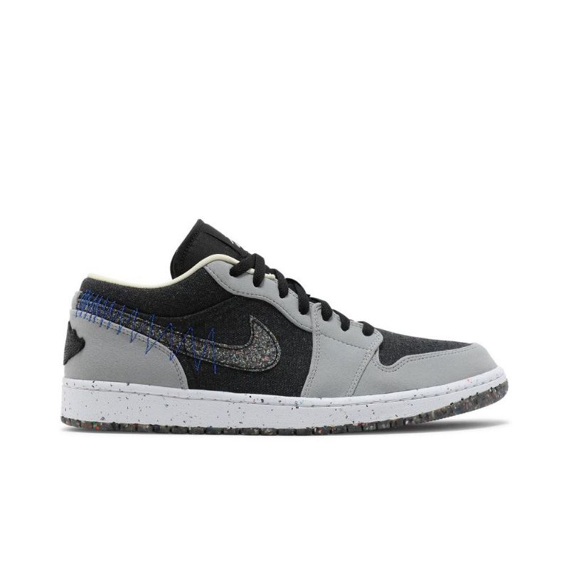 Air Jordan 1 Alacsony Szürke Fekete Kék Férfi Cipő