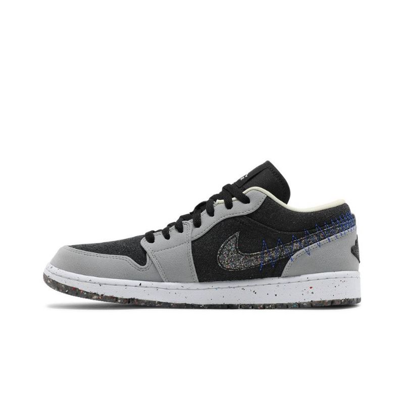 Air Jordan 1 Alacsony Szürke Fekete Kék Férfi Cipő
