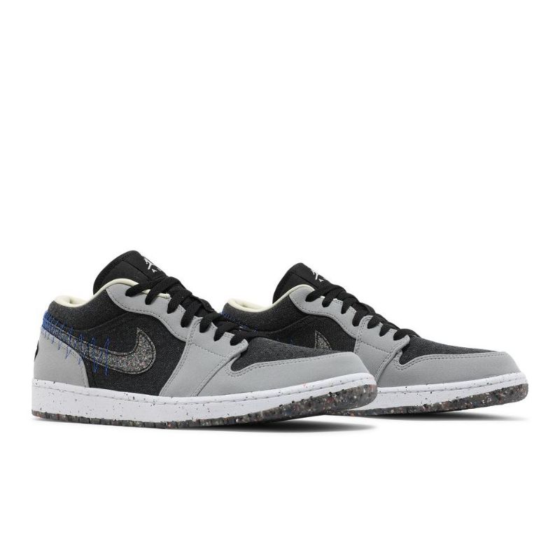 Air Jordan 1 Alacsony Szürke Fekete Kék Férfi Cipő