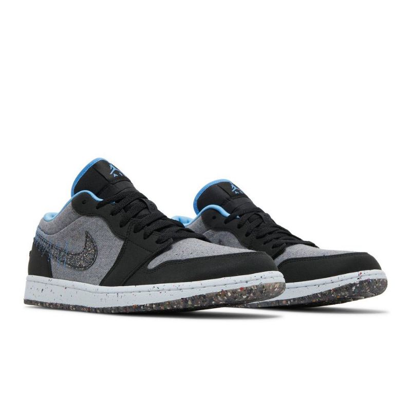 Air Jordan 1 Alacsony Szürke Fekete Kék Férfi Cipő