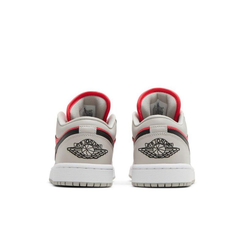 Air Jordan 1 Alacsony Szürke Piros Fekete Női Cipő