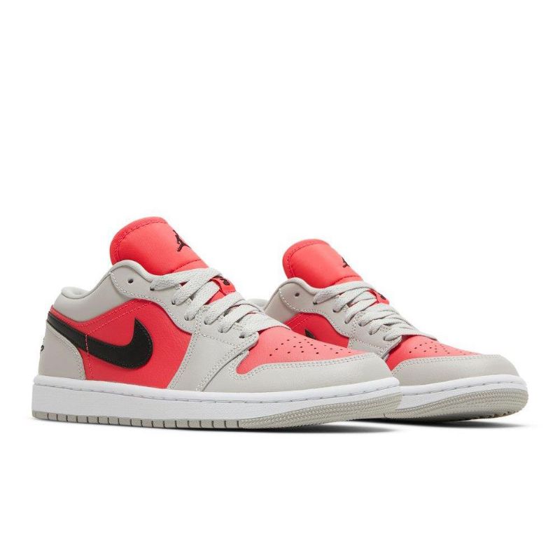 Air Jordan 1 Alacsony Szürke Piros Fekete Női Cipő