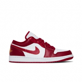 Air Jordan 1 Alacsony Vörös Fehérarany Férfi Cipők