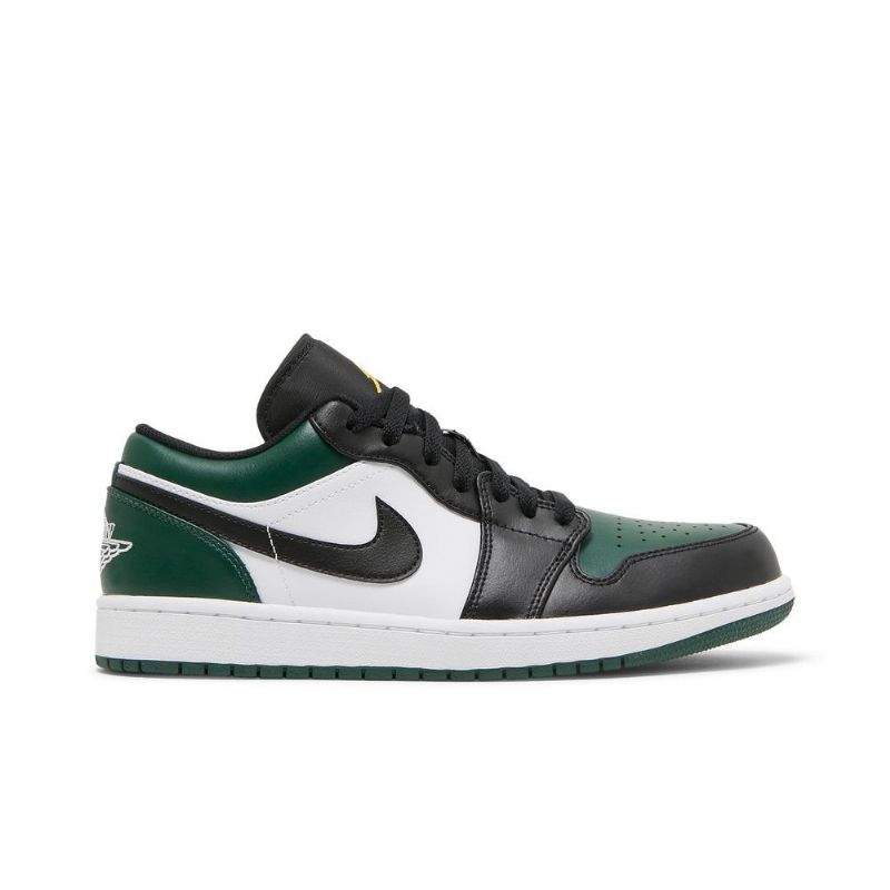 Air Jordan 1 Alacsony Zöld Fehér Fekete Arany Férfi Cipő